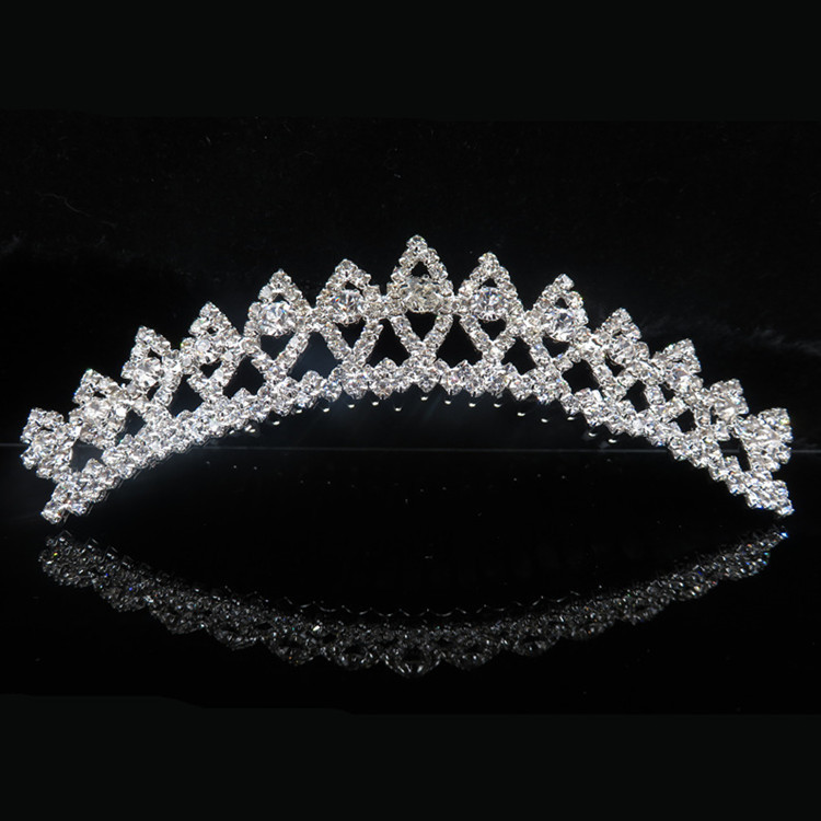 新娘皇冠头饰镶钻结婚配饰日韩公主王冠水钻发箍发梳配件饰品批发|ms