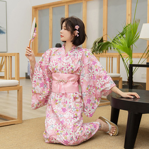 Japanese traditional formal kimono dress for women girls long Yukata kimono COSPLAY anime Photo set for stage performance robe