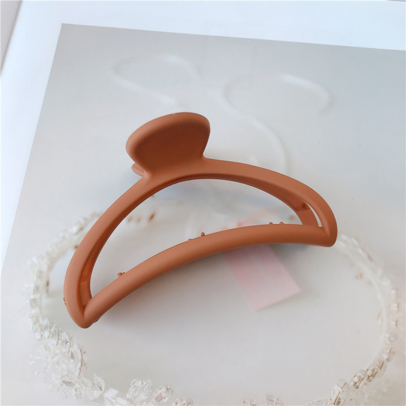 Estilo coreano simple clip de todo partido esmerilado hueco-hacia fuera de la pinza de pelo curvado medio rasguño Cola de Caballo clip de baño horquilla accesorios para el cabello