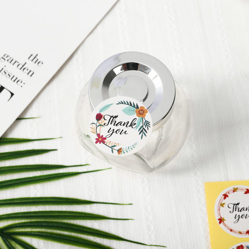 Wreath thank you colorful baking packaging sticker plastic bag decorative seal sticker thank you sticker
