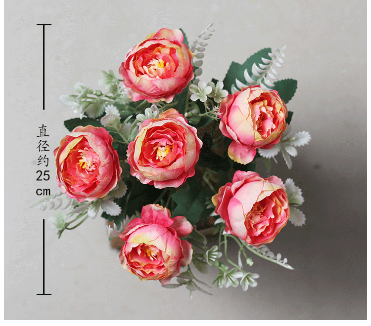 Silk fabric peony artificial flower handles, door knocker decorative flowers, silk flower artificial flowers, wall decorations, hanging decorations, Amazon supply detail image 9