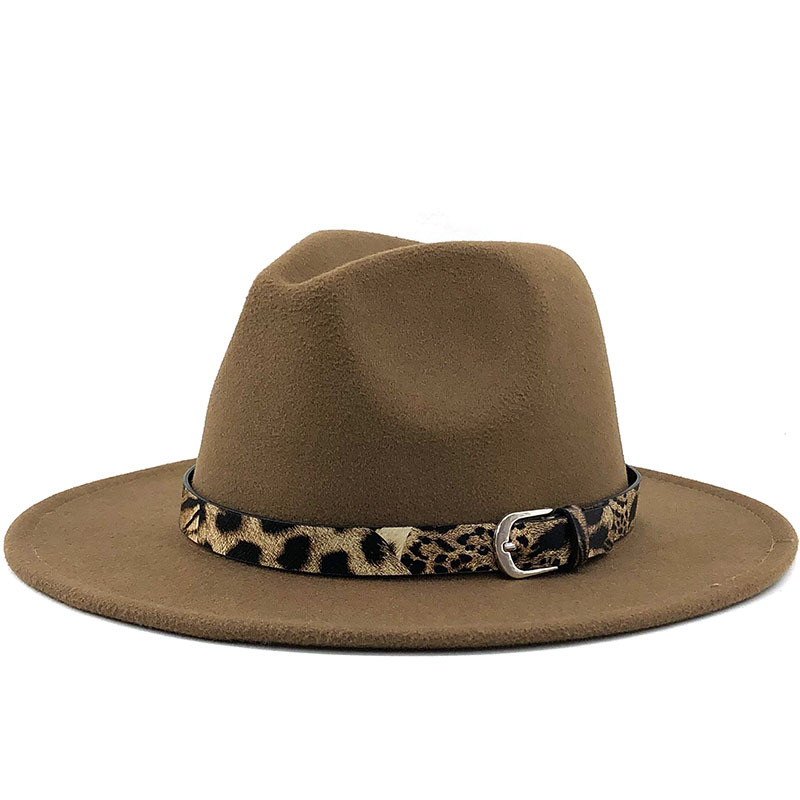 Fashion Leopard Belt Woolen Jazz Hat Wholesale Nihaojewelry display picture 17