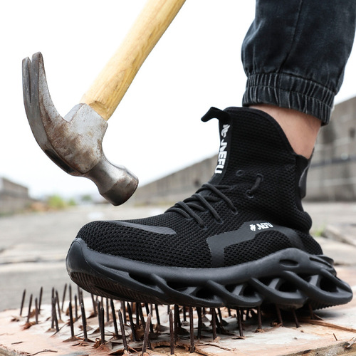 Cross-border new style Jiefu labor protection shoes high-top steel toe anti-smash and anti-puncture electrician insulated lightweight breathable safety boots