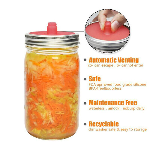 Mason Jar Fermenting Lid Silicone Wide Mouth Sealing Lid Mason Jar Pickling Lid Bottle Silicone Preservation Lid