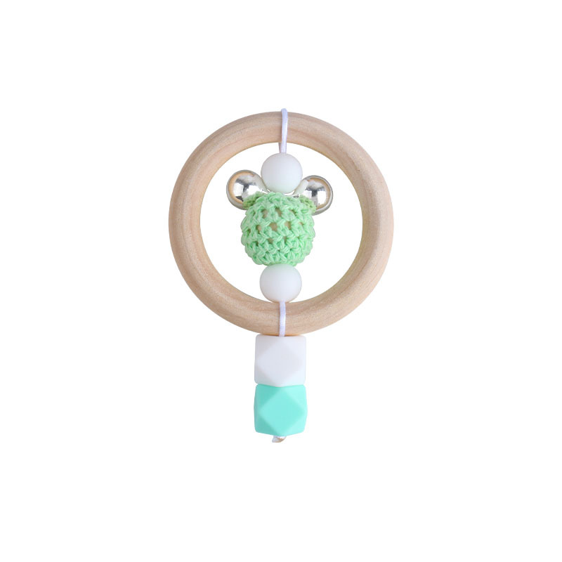 Nuevo DIY creativo Rana Hemu anillo infantil mano palo sonajero juguete mordedor de silicona teether stick