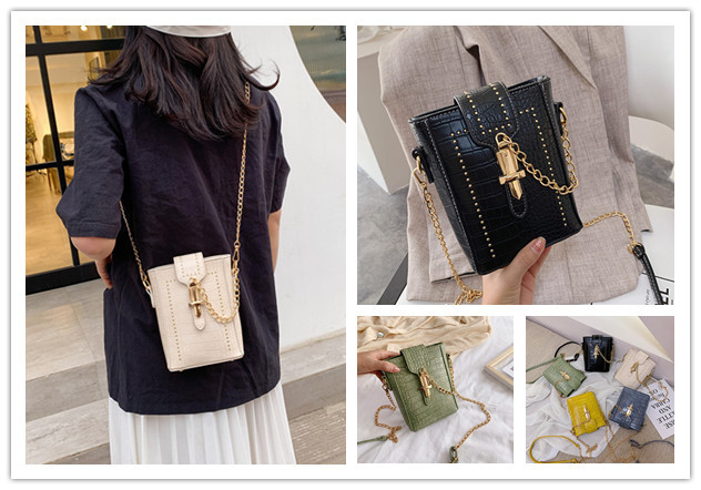 New Trendy Wild One-shoulder Messenger Chain Crocodile Pattern Mobile Phone Bag display picture 37