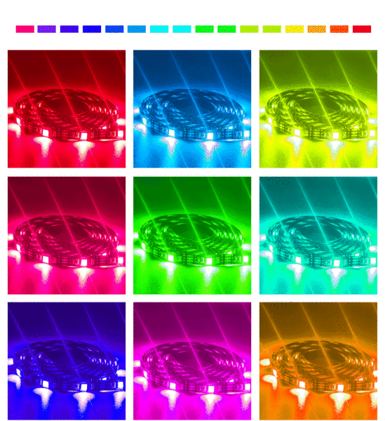 5050LED light strip set 5V44 key RGB glue waterproof color USB TV…