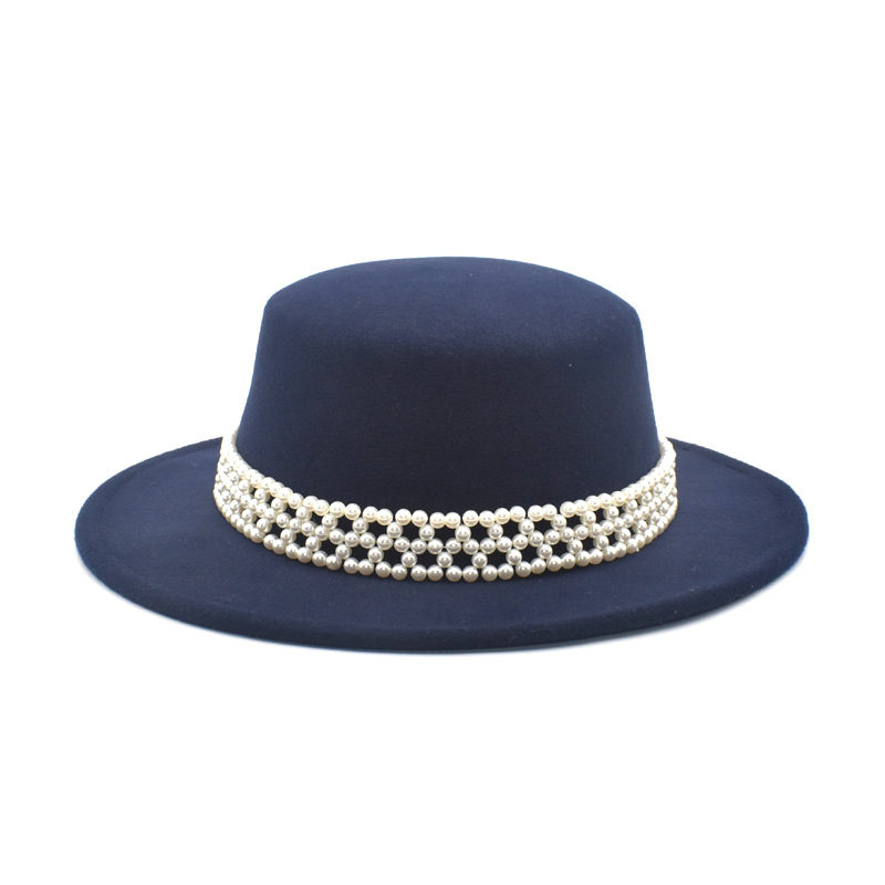 Unisex Fashion Solid Color Flat Eaves Fedora Hat display picture 6