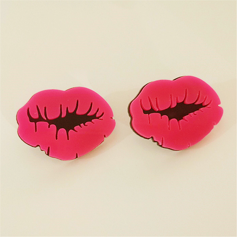 1 Pair Funny Lips Arylic Ear Studs display picture 3
