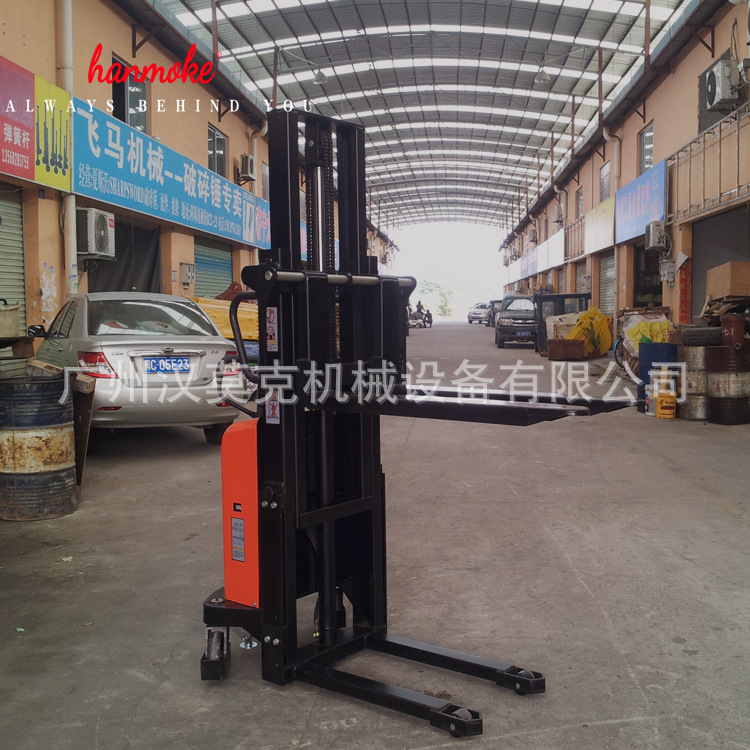 广州升降车厂家半电动堆高车液压叉车小型升高车1.5T1.6M电动升降