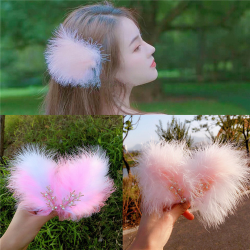 Feather headdress hairpin, is the fairy edge hanfu hair clip girl students web celebrity dust maomao hairpin wholesale