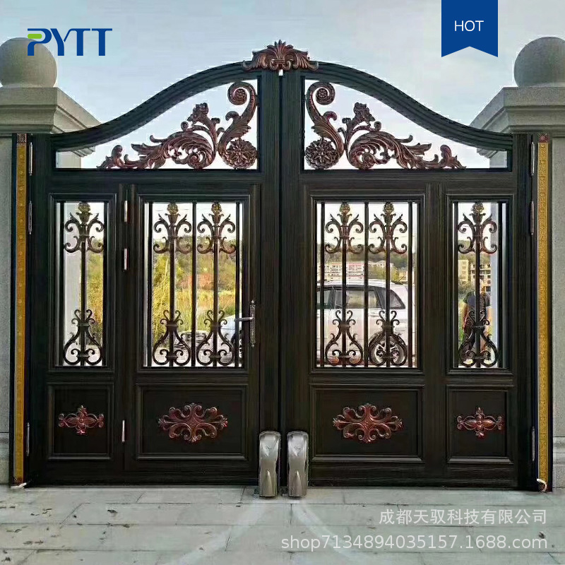 蓬远滚轮自动开门机平开电动闭门器别墅大铁门遥控八字对开门机