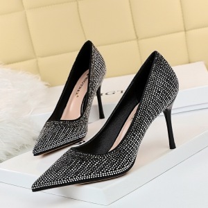 998-6 han edition fashion metal with high heel with shallow pointed mouth shining diamond sexy show thin single party sh