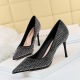 998-6 Korean fashion metal heel slim heel high heel shallow pointed point glittering Rhinestone sexy thin banquet shoes