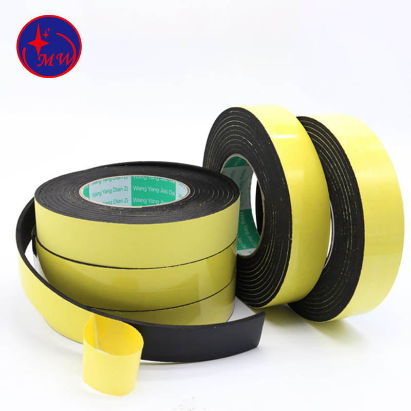 黑色单面强力海绵胶带eva泡棉胶条防震缓冲泡沫胶防撞密封胶条