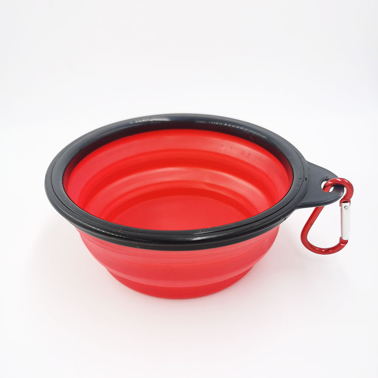TPE pequeño tamaño plegable PET tazón de silicona perro gato agua fuera gancho portátil comida tazón mascota vajilla