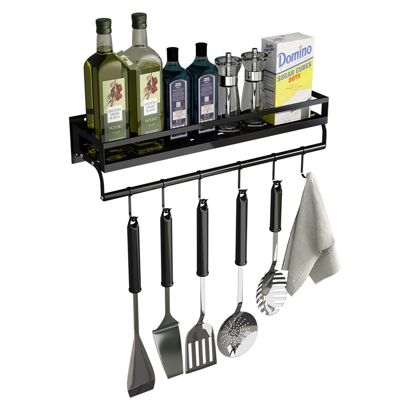 Sanitary napkin rack free punching bathroom hanging toilet wall hanging black bath towel rack kitchen bathroom shelf