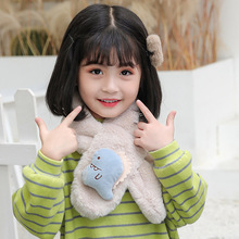 0-10岁新款可爱保暖卡通恐龙儿童围巾毛绒兔毛秋冬季男女亲子围脖