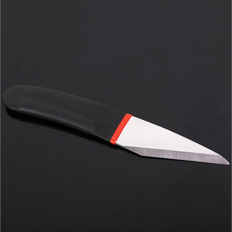 Evergreen tree black rubber grafting knife, bud grafting knife, wood grafting knife, outdoor curved handle knife, slanted mouth, single-sided blade, soft rubber