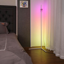 現代簡約創意個性長條氛圍燈 北歐客廳卧室網紅牆角燈具RGB落地燈