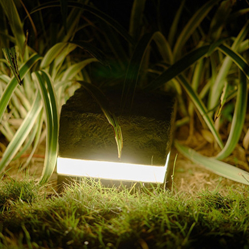 单色带方石草坪灯别墅园林景观草地LED仿真石头灯具仿石灯防水|ms