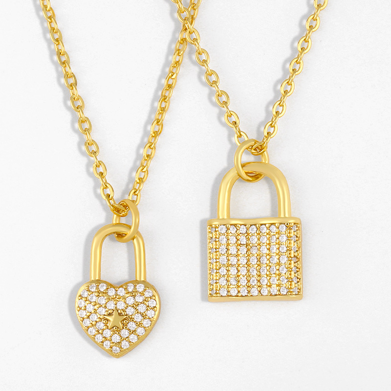 Estilo Coreano Simple Love Lock Moda Colgante De Diamante En Forma De Corazón Accesorios De Cadena De Clavícula Para Mujeres Nihaojewelry display picture 3