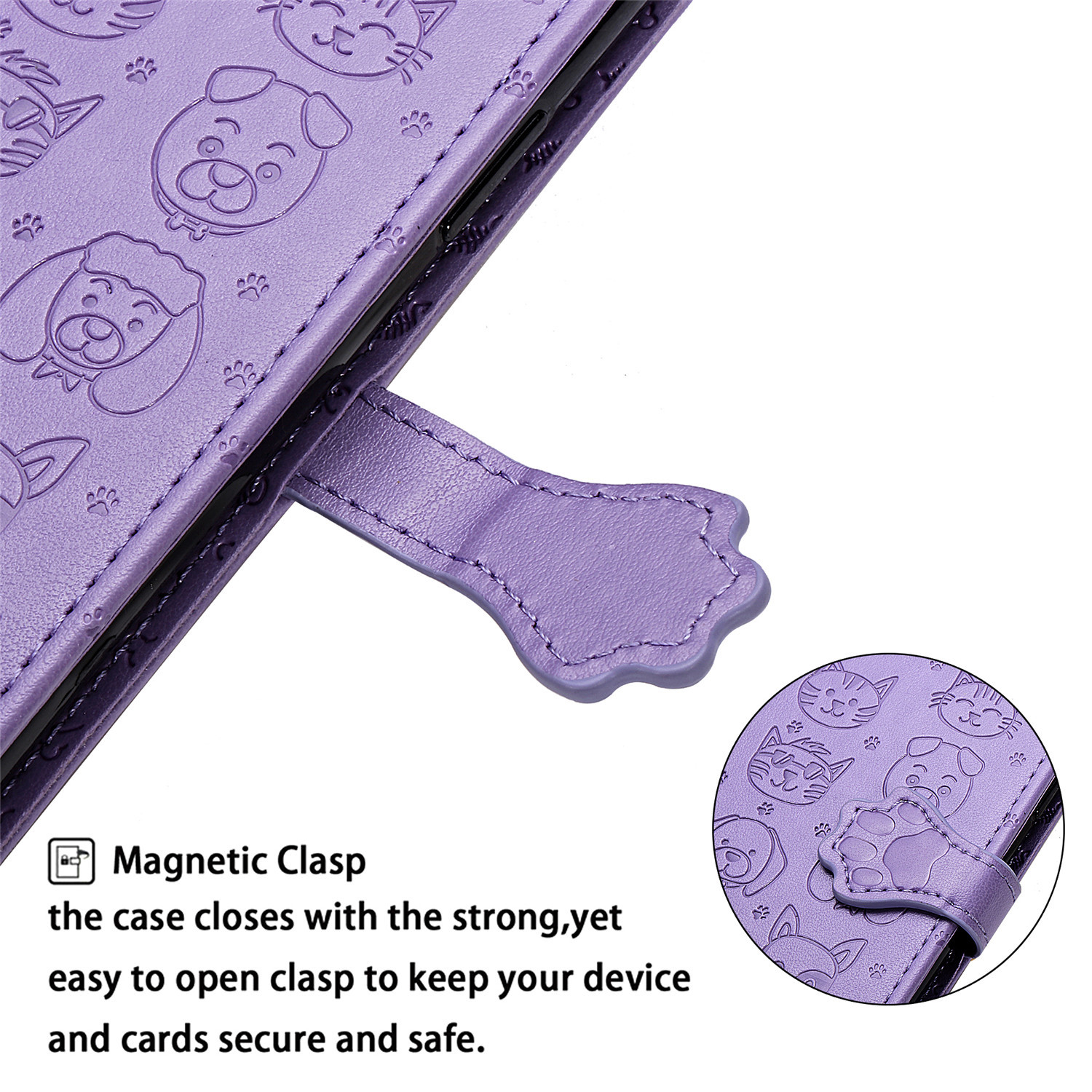 Embossed Leather Phone Case Wallet Card Holder For Iphone_voghion.com