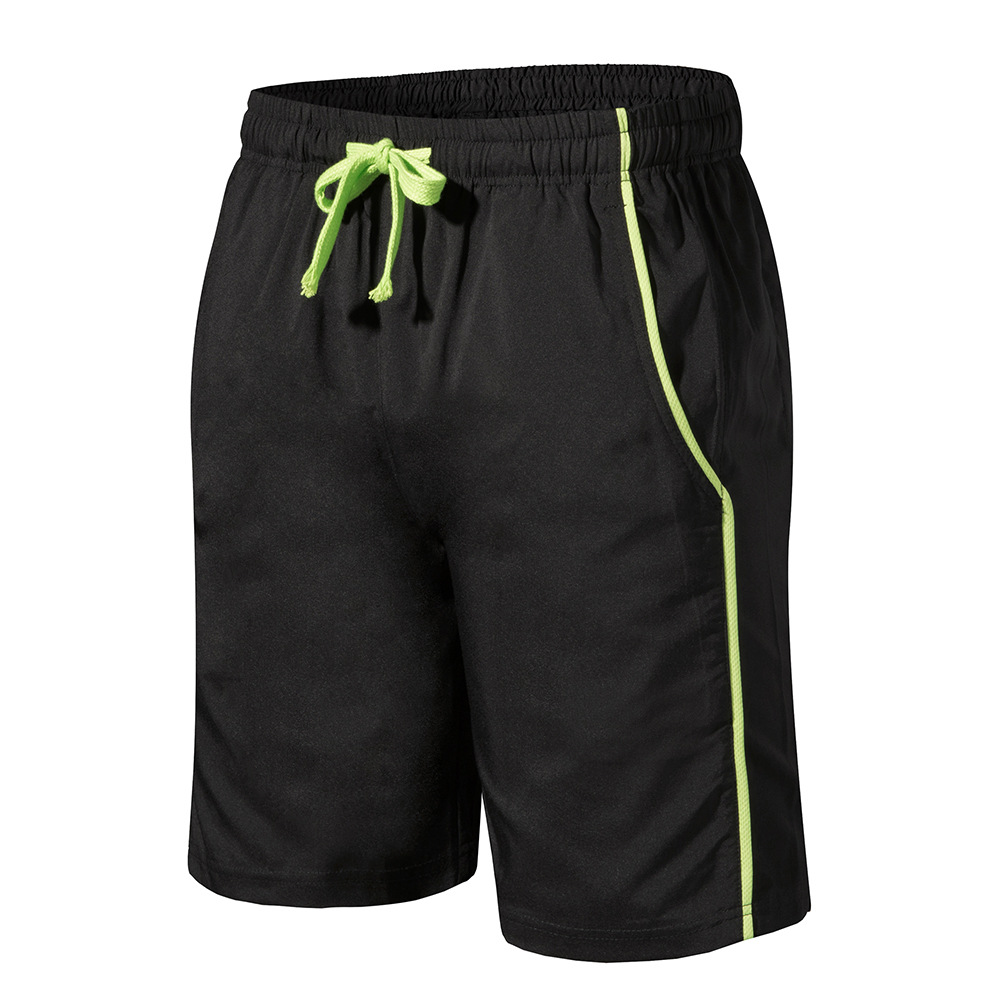 沙滩裤亚马逊纯色休闲运动短裤海边宽松男士速干五分裤大码厂家