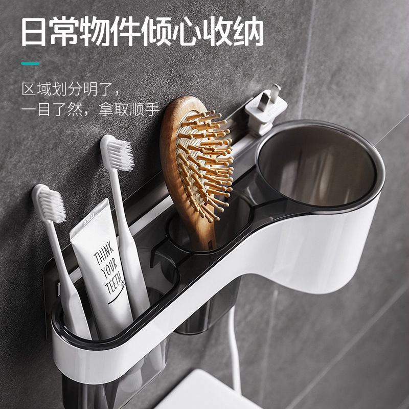 Secador de pelo eléctrico sin perforaciones personalizado, ventosa, estante de baño montado en la pared, estante de almacenamiento de secador de pelo de inodoro