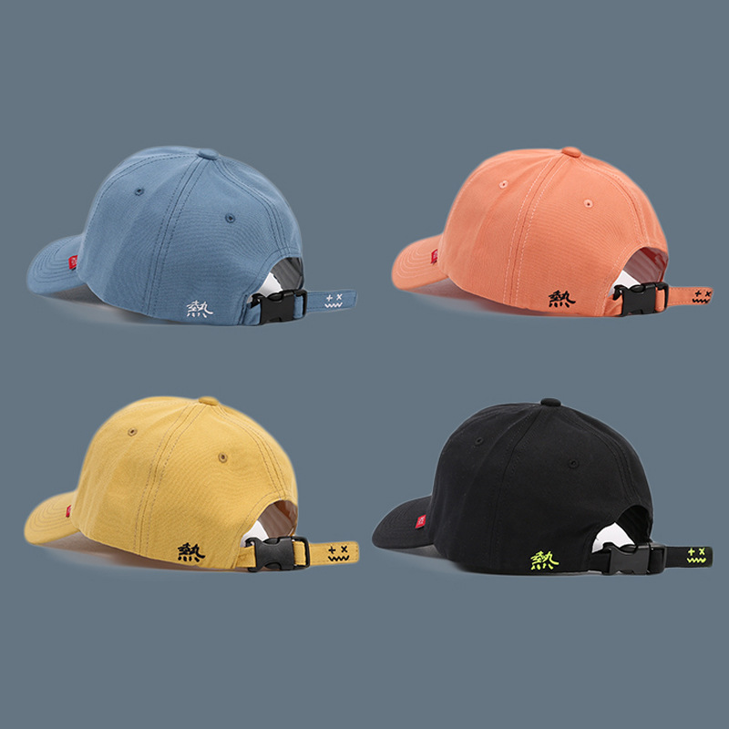 韩国新款鸭舌帽女小众日系文字刺绣棒球帽男ins遮阳防晒软顶帽子