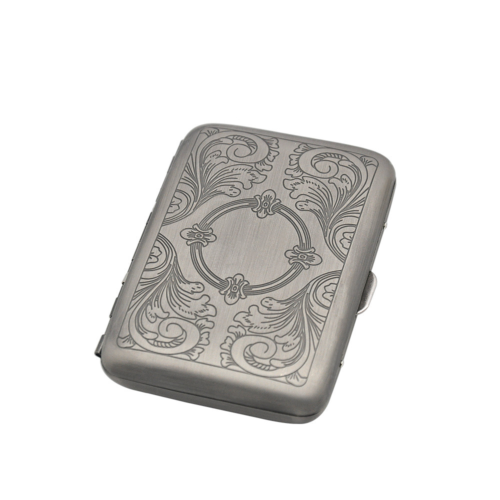 [拉丝雕刻印花烟盒  14支装自动翻盖烟盒 cigarette case]