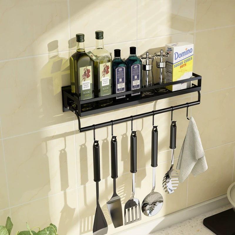 Sanitary napkin rack free punching bathroom hanging toilet wall hanging black bath towel rack kitchen bathroom shelf