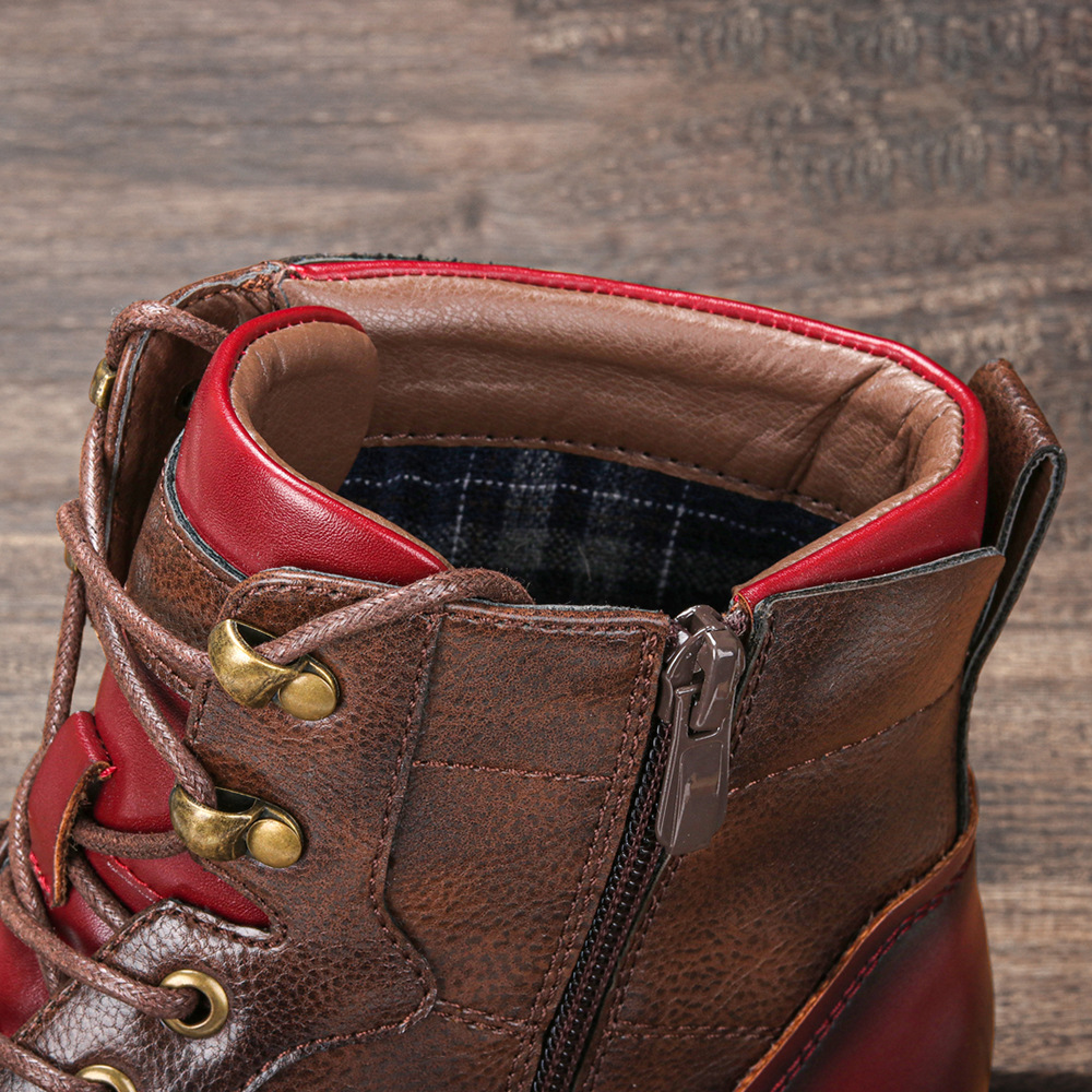 Stivali in pelle da uomo transfrontalieri taglie forti Stivali singoli Moda Stivali corti da lavoro di taglia americana Stivali Martin alti del commercio estero_voghion.com