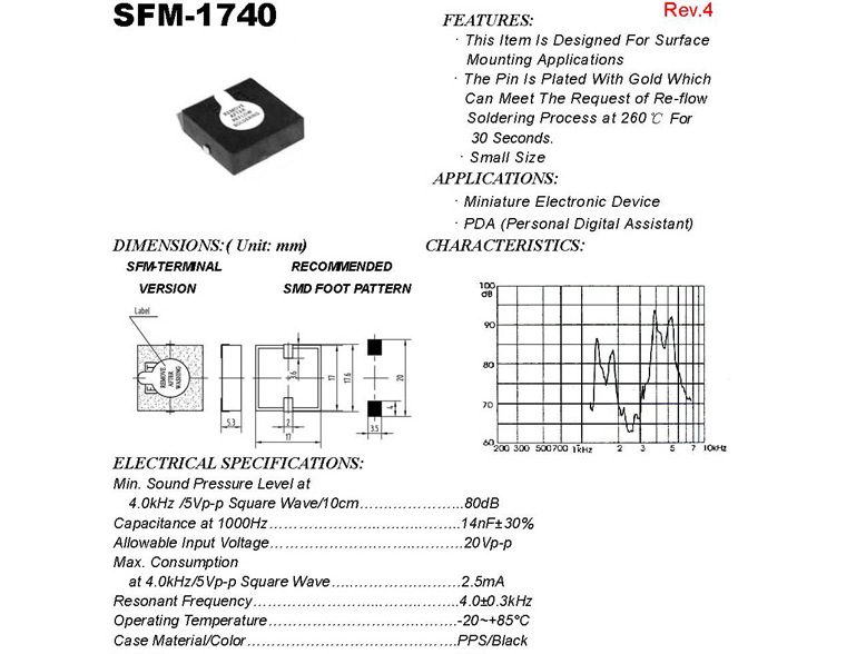 供应现货EAST SFM-1740 AST1750MATRQ  17*17*5.3贴片蜂鸣器