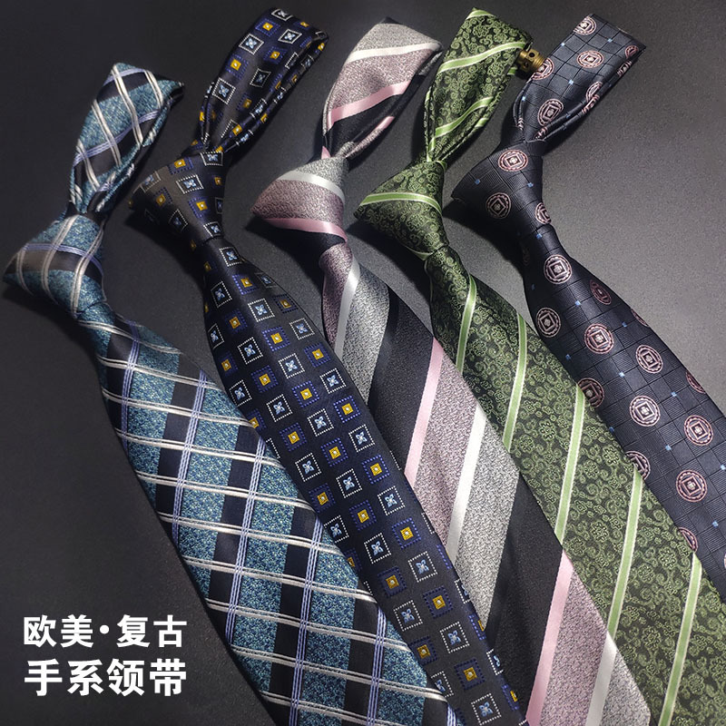 Europe and America Retro formal wear man Hand necktie 8cm work Occupation business affairs stripe necktie Color optional