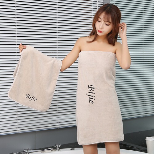 Manufacturer's towel bath towel, coral fleece absorbent and thickened microfiber, internet-famous style for adults—soft, simple bath towel.