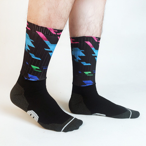 Cross-border best-selling cycling socks, bike sports socks, high-elastic breathable sweat-absorbent medium-length silicone non-slip socks