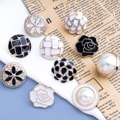 Large anti-glare buckle, small fragrant style, no-sew buttons, coat, sweater, shirt, cardigan, decorative, removable, no-nail buttons