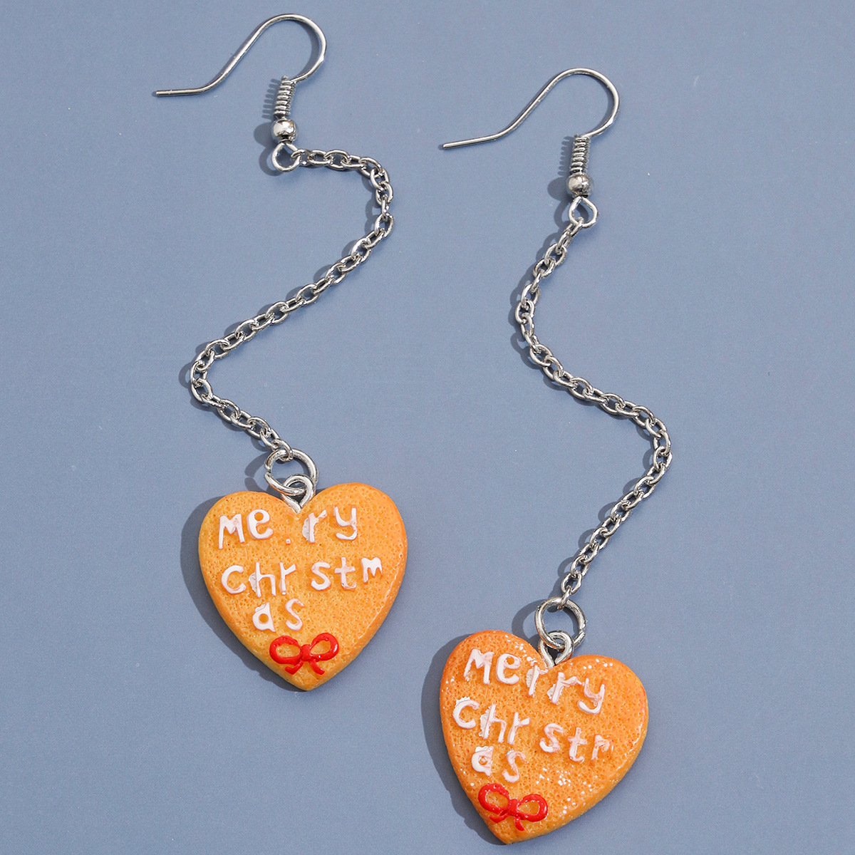 Pendientes Largos Con Borlas Y Lazo Con Letras Navideñas display picture 3