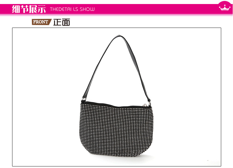 New Handmade Rhinestone Crescent Bag Evening Bag Single-shoulder Messenger Wholesale display picture 2