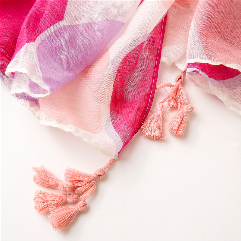 Hot Selling Pink Peach Heart Scarf Long Sunscreen Shawl display picture 9