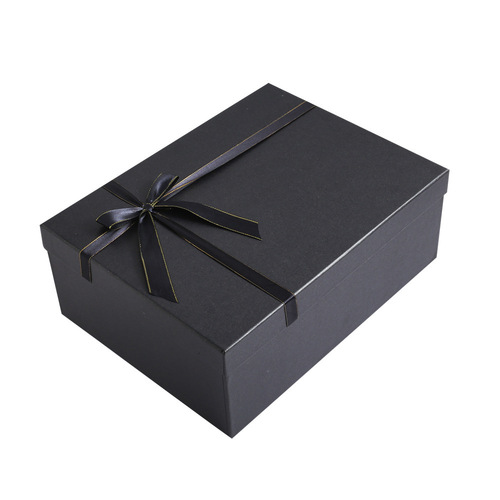 Simple black large birthday gift box empty packaging shoe box internet celebrity long gift box square