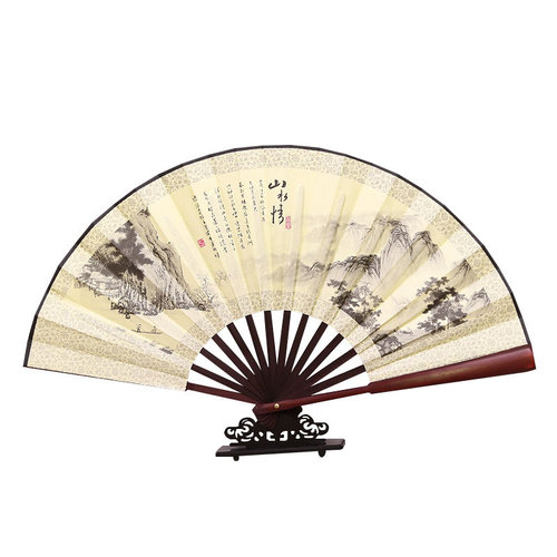 Chinese style folding fan ancient style silk bamboo fan eight inches double-sided advertising printing Hanfu fan wholesale factory