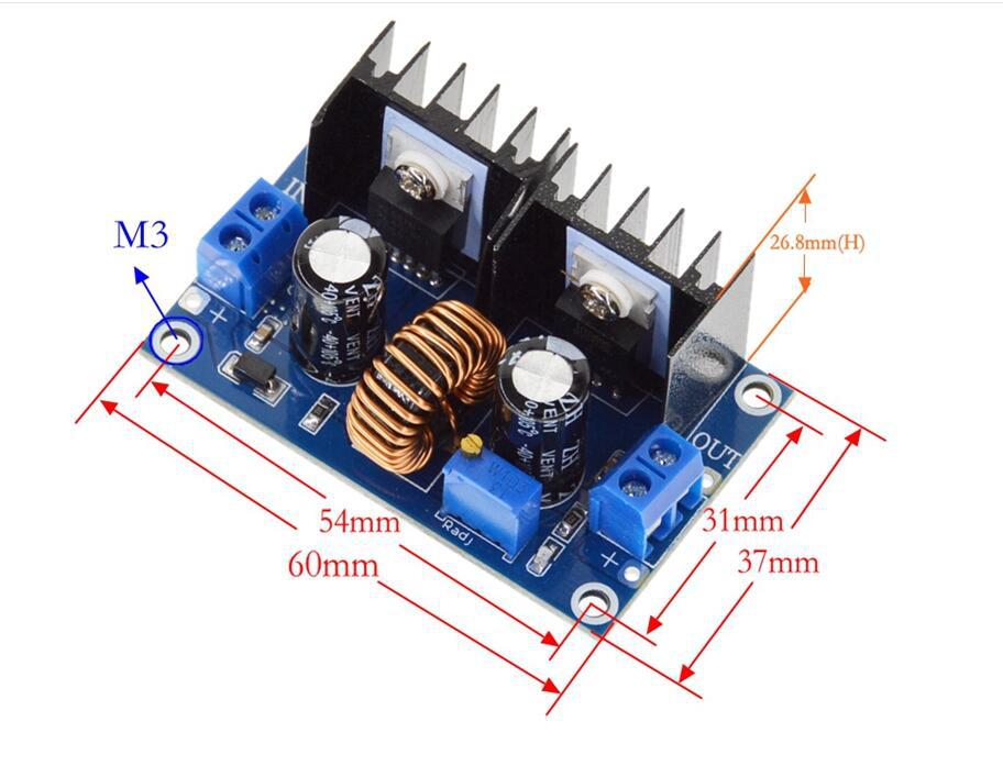 XL4016E1 DC-DC降压模块 大功率直流调压板 8A带稳压降压模块