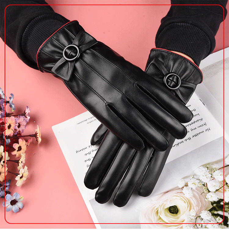 女pu手套 (12)