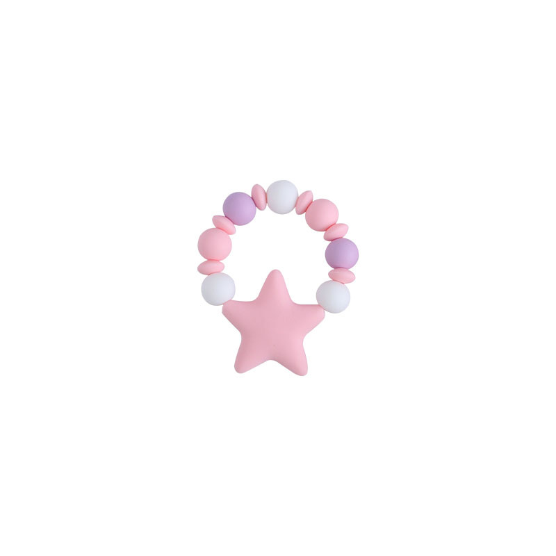 Bebé clip de chupete de plástico bebé calmante de silicona estrella de cinco puntas pulsera molar chupete cadena Amazon nuevo