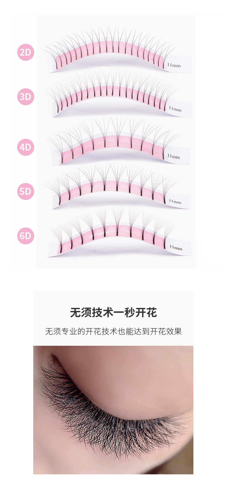 长梗朵毛嫁接睫毛