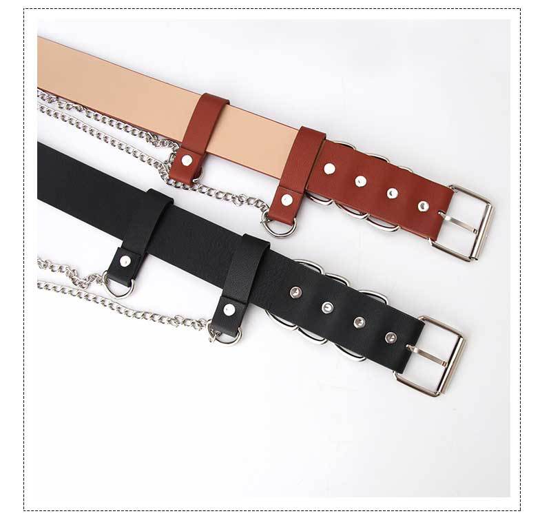 Streetwear Square Iron Unisex Leather Belts display picture 8
