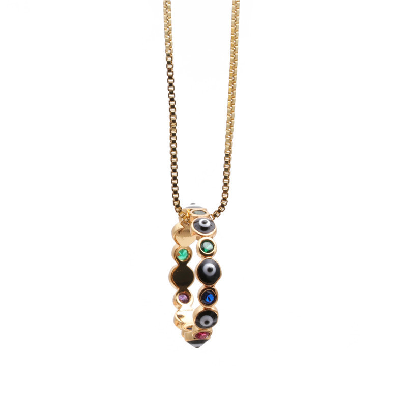 مجوهرات مايكرو-مجموعة الزركون حلقة قلادة السيدات قلادة النحاس قلادة الجملة Nihaojewelry display picture 2