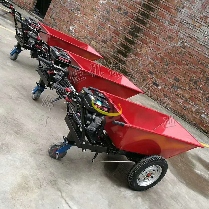 工地运料汽油翻斗车 农用三轮拉货车 送料车灰斗车乡村修便道直供